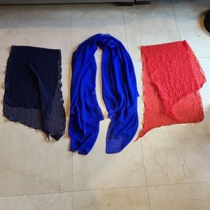 3 semi see-through sarong wraps, 1 long, 2 short,